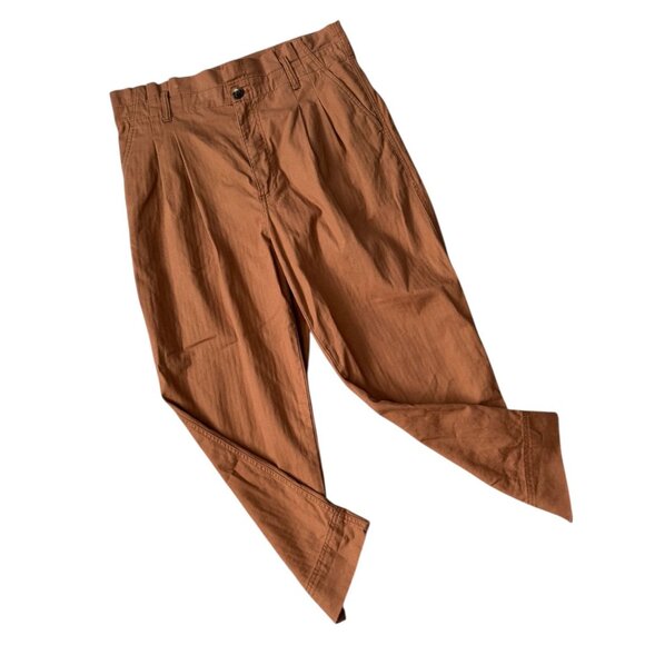 Madewell Herringbone Paperbag Pants in Warm Hickory (Rusty Brown) Womens Sz 31 - Picture 2 of 10